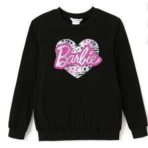 Barbie Black Sweatshirt with Pink Heart Design